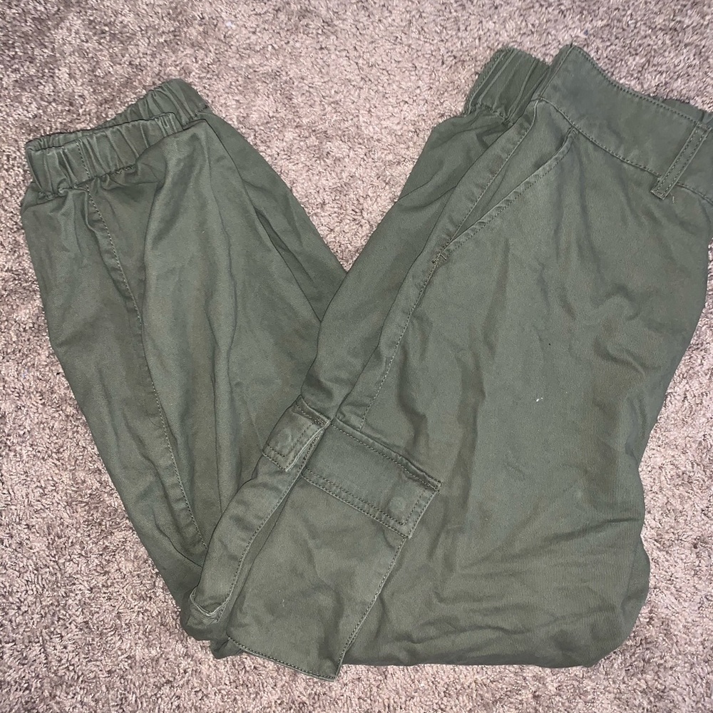 Olive green cargo joggers